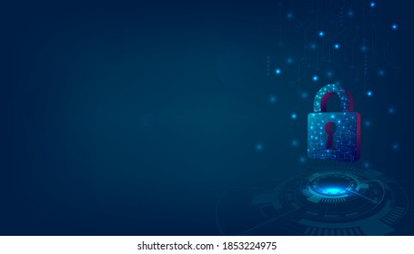 Cyber security concept. Data protection privacy, Lock symbol ,Cyber technology security, vector illustration.