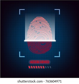 Cyber Security Concept : fingerprint scanning vector