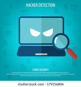 Cyber security concept. Hacker detection icon. svg