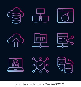 Cyber security concept icons set. Icon Symbol Illustration