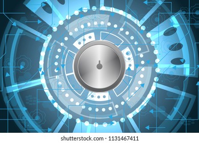 Cyber security Concept with Keyhole on Abstract future technology background. illustration vector