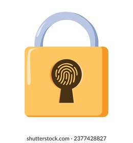 concepto de ciberseguridad, un bloqueo con acceso a huellas digitales