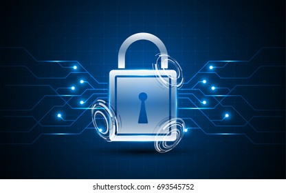 cyber security concept locked data design tech background
