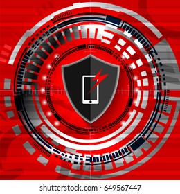 Cyber security Concept on Abstract Technology background. Vector illustration