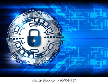 Cyber security Concept on Abstract Technology background. Vector illustration