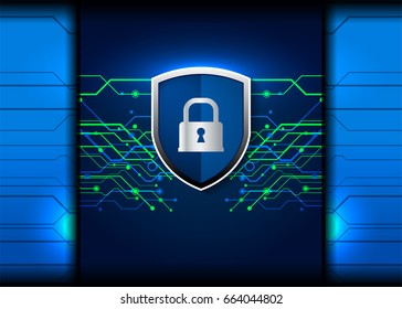 Cyber security Concept on Abstract Technology background. Vector illustration