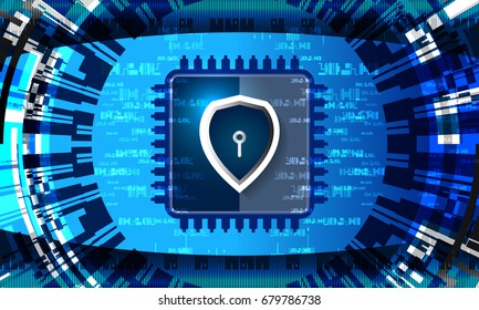 Cyber security Concept on Abstract Technology background. Vector illustration