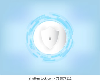 Cyber security Concept  on Abstract Technology background. Vector illustration