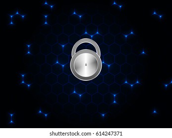 Cyber security Concept  on Abtract Technology background. Vector illustration