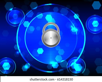 Cyber security Concept  on Abtract Technology background. Vector illustration