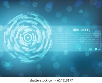 Cyber security Concept  on Abtract Technology background. Vector illustration