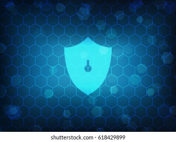 Cyber security Concept  on Abtract Technology background. Vector illustration