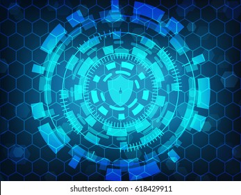 Cyber security Concept  on Abtract Technology background. Vector illustration