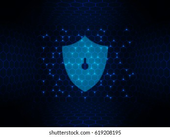 Antecedentes del concepto de seguridad cibernética sobre tecnología de retiro. Ilustración del vector