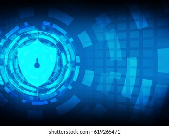 Cyber security Concept  on Abtract Technology background. Vector illustration