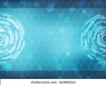 Cyber security Concept  on Abtract Technology background. Vector illustration