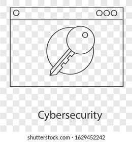 Cyber security concept on transparency background. Creative idea design. Flat vector illustration for template, brochure, web page or presentation.