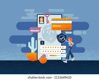 Cyber security concept. Online privacy banner. Flat vector illustration.