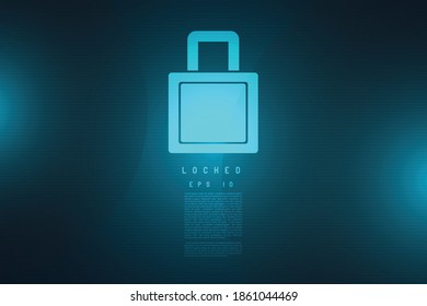 Cyber security concept. Padlock symbol representing security. Illustration vector