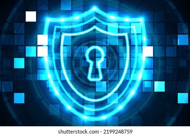 Cyber security concept. Personal data security. Cyber data or information privacy idea. Technology background