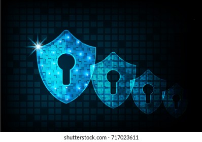 Cyber security concept: Shield With Keyhole icon on digital data background. Ransomware alert, technology ,cyber secueity,cybercrime.