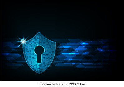 Cyber security concept: Shield With Keyhole icon on digital data background. Ransomware alert, technology ,cyber secueity,cybercrime.