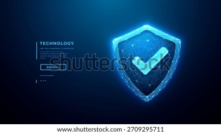 Cyber security concept. Cyber shield technology safeguarding digital data with 3D secure network design. Modern protection concept featuring blue futuristic tech elements and safety systems background