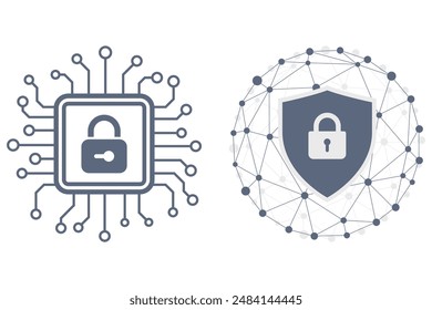 Cyber security concept with smartphone, the safety sign in cyber and social media