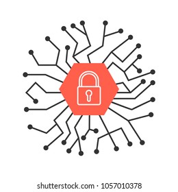 Cyber security concept. Vector illustration.
