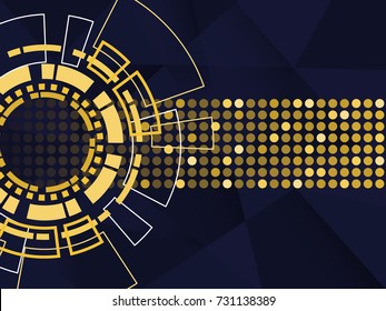 Cyber security concept vector illustration. Multicolor technology circle background.