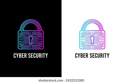 cyber security concept for your company, padlock logo design for security data
