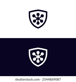 Diseño de Plantilla de Ilustración vectorial de logotipo de red de protección de conexión de seguridad cibernética
