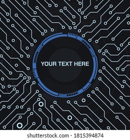 Hintergrund der Cyber Security Copy Space Infografischen Technologie. Circuit Board Schutz Futuristic Element Vector.