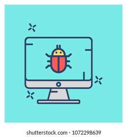 Cyber security creative colored icon with blue background