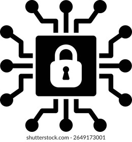 criptografia de segurança cibernética tecnologia da informação bloquear internet segurança microchip 11466