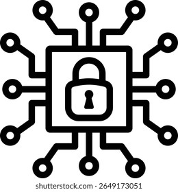 criptografia de segurança cibernética tecnologia da informação bloquear internet segurança microchip 11465