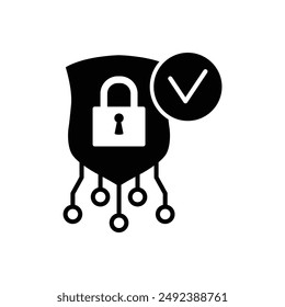 Cyber security Cybersecurity  icon vector Cyber protection shield logo 