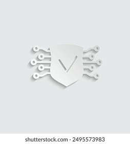 Cyber security Cybersecurity  icon vector Cyber protection shield logo 