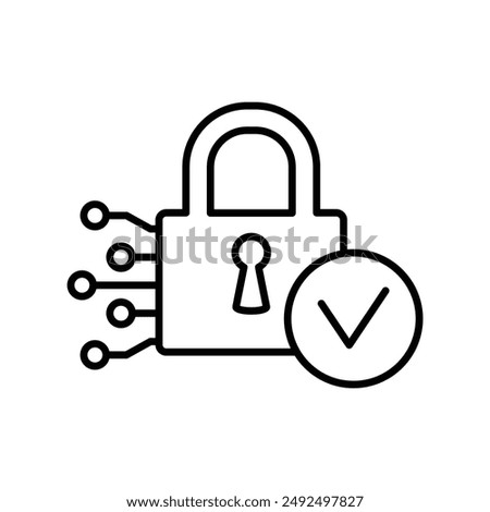 Cyber security Cybersecurity  icon vector Cyber protection shield logo 