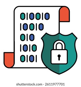 Cyber Security Data Encryption Vector Icon Design, online privacy, encryption lock