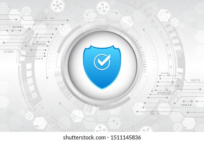 Cyber security and data privacy protection vector illustration. Internet security online concept. Global network mechanism protection.  Information privacy. Hi-tech communication background