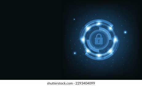 Cyber security and data protection banner. Future cyber technology web services for business and internet background. Security cyber digital concept, Vector.