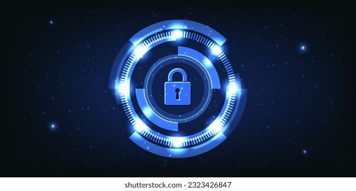 Cyber security and data protection banner. Future cyber technology web services for business and internet background. Security cyber digital concept, Vector.
