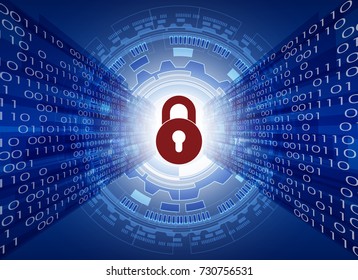 Cyber Security Data Protection Business Technology Privacy concept, circle and digital technology background, abstract technology concept background, vector illustration.