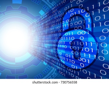 Cyber Security Data Protection Business Technology Privacy concept, circle and digital technology background, abstract technology concept background, vector illustration.