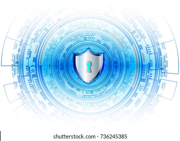 Cyber Security Data Protection Business Technology Privacy concept, cricle key lock and digital technology background, abstract technology concept background, vector illustration.