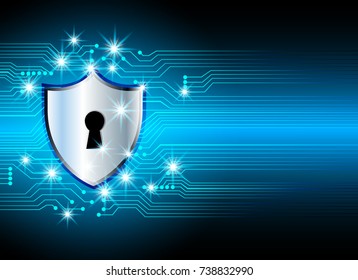 Cyber Security Data Protection Business Technology Privacy concept, key lock and digital technology background, abstract technology concept background, vector illustration.