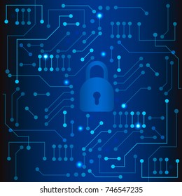 Cyber security data protection concept, vector illustration.