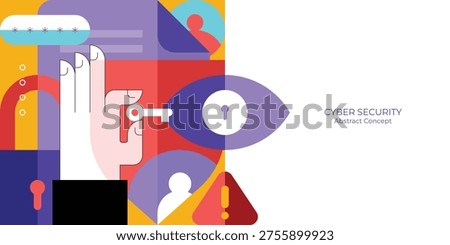 Cyber Security Data Protection Concept with Digital Shield, Secure Access and Personal Information Privacy Technology