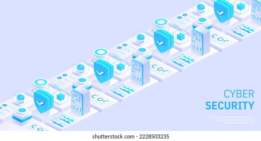 Cyber security. Data protection. Information privacy. Global network security. Technology background for banners, posters, site templates, mobile applications. Vector illustration